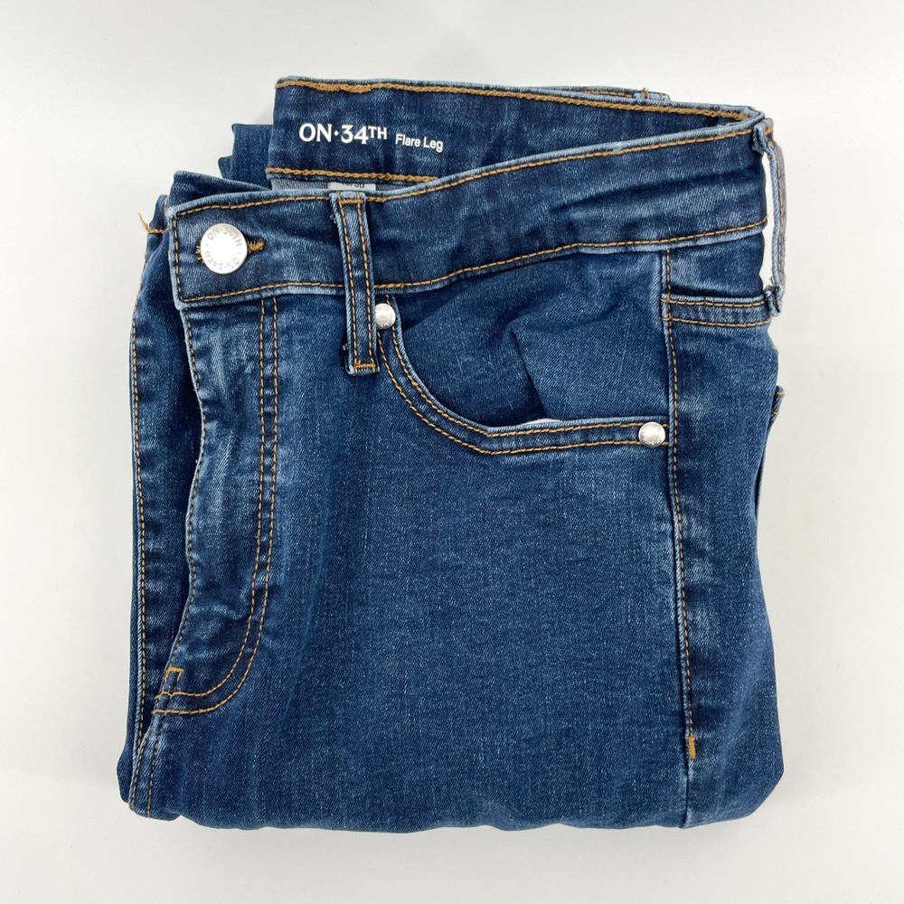 ON 34TH Flare Leg Jeans Blue Denim Women's Size 10/30 Denim